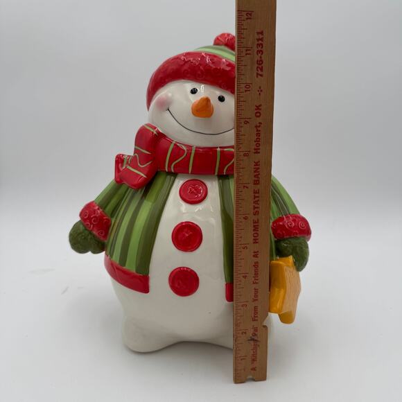 Fitz and Floyd Cookie Jar Snowman "Holiday Folk" NIB - Picture 5 of 8